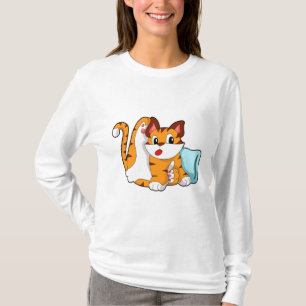 Tigerkatze mit Kissen T-Shirt