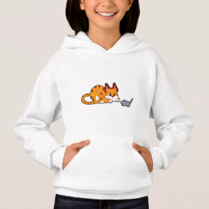 Tigerkatze mit Maus Hoodie