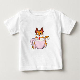 Tigerkatze mit Milchcup.PNG Baby T-shirt