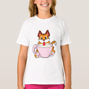Tigerkatze mit Milchcup.PNG T-Shirt