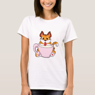 Tigerkatze mit Milchcup.PNG T-Shirt