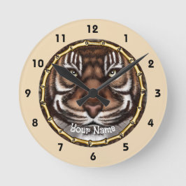 Tigerknochen Runde Wanduhr
