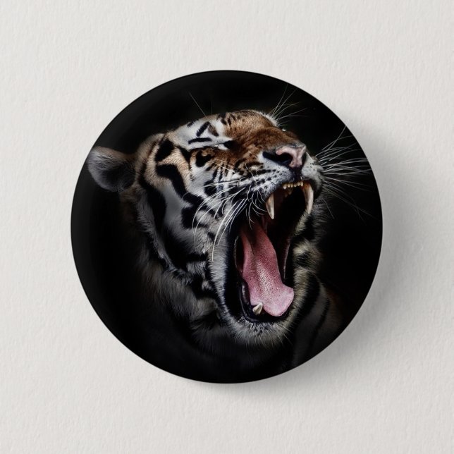 Tigerkopf Button (Vorderseite)