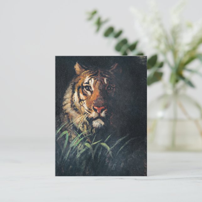 Tigerkopf, Gemälde, Postkarte (Stehend Vorderseite)