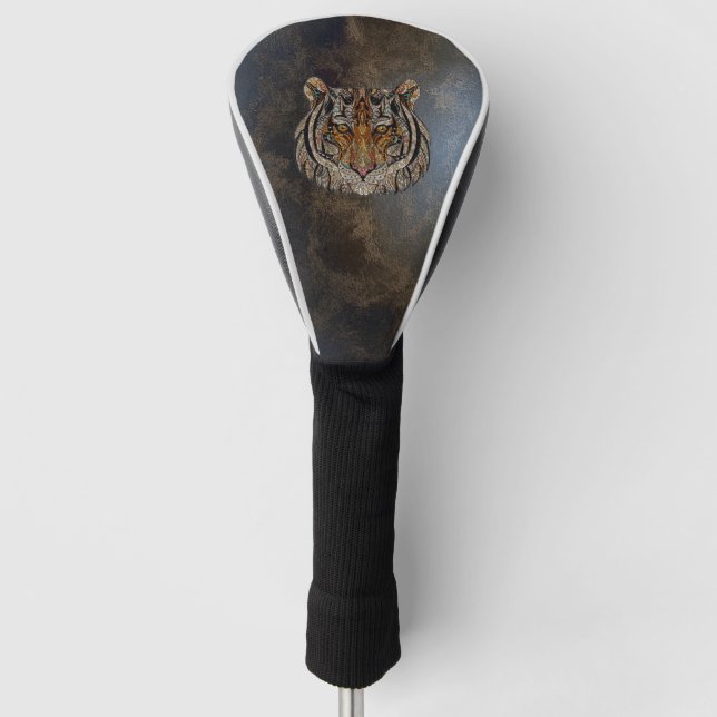 Tigerkopf, Gesicht, Lederblick Golf Headcover (Vorderseite)