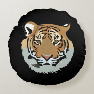 Tigerkopf Gesicht Wildtier Tiger Rundes Kissen