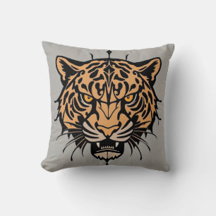 Tigerkopf-Illustration Kissen