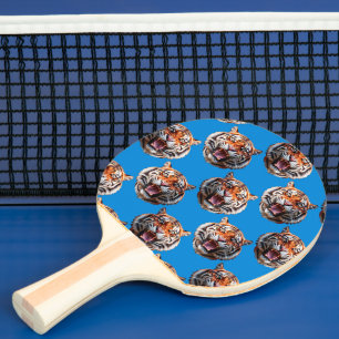 Tigerkopf-Musterdesign Blau  Tischtennis Schläger