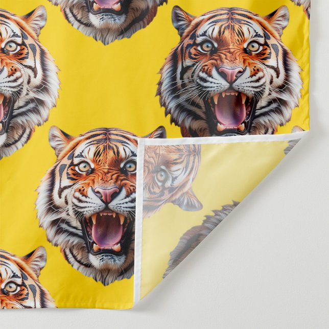 Tigerkopf-Musterdesign Gelb  Stoff (Von Creator hochgeladen)