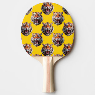 Tigerkopf-Musterdesign Gelb  Tischtennis Schläger