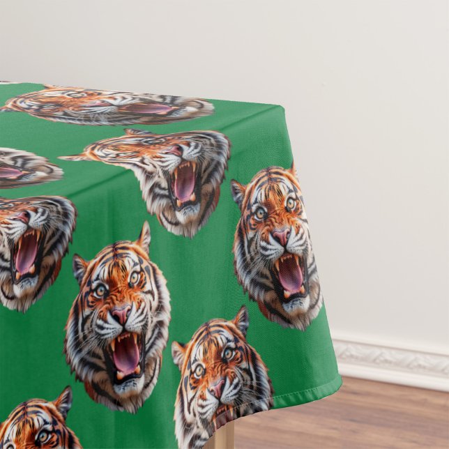 Tigerkopf-Musterdesign Grün  Tischdecke (Von Creator hochgeladen)