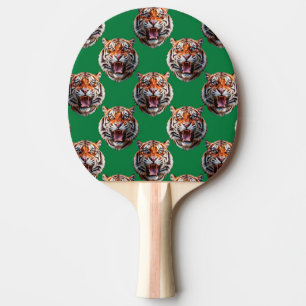 Tigerkopf-Musterdesign Grün  Tischtennis Schläger