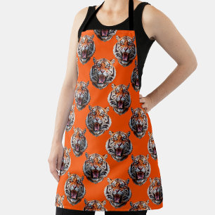 Tigerkopf-Musterdesign Orange Schürze