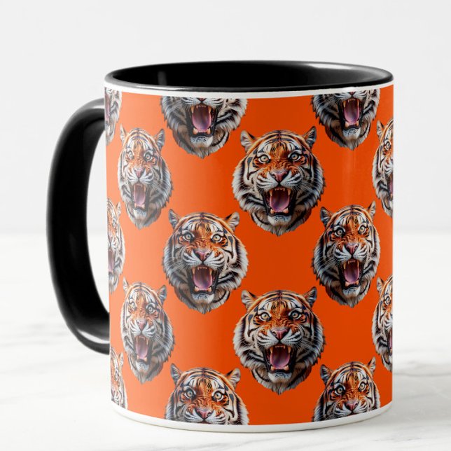 Tigerkopf-Musterdesign Orange  Tasse (Von Creator hochgeladen)