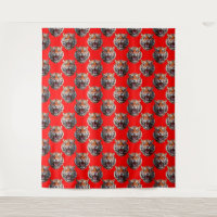 Tigerkopf-Musterdesign Rot