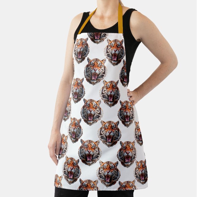 Tigerkopf-Musterdesign - Weiß   Schürze (Von Creator hochgeladen)