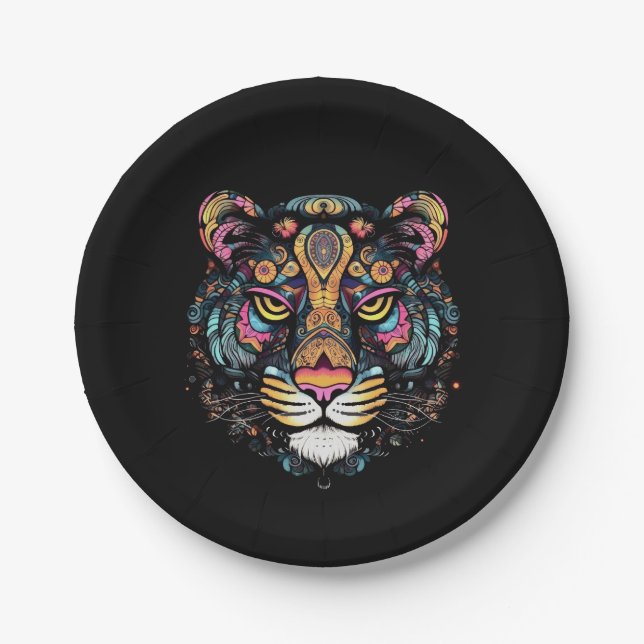 Tigerkopf  pappteller (Vorderseite)
