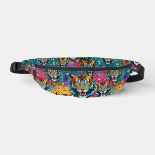 Tigerkopf-Regenbogenfarben-Farbflecken Bauchtasche