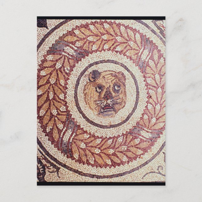 Tigerkopf, römisches Mosaik, Anfang des 4. Jahrhun Postkarte (Vorderseite)