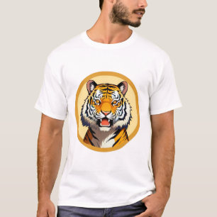 Tigerkopf umrahmt von goldener, leuchtender Aura T-Shirt