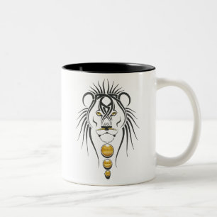 Tigerkopf zweifarbige Keramik-Tasse Tasse