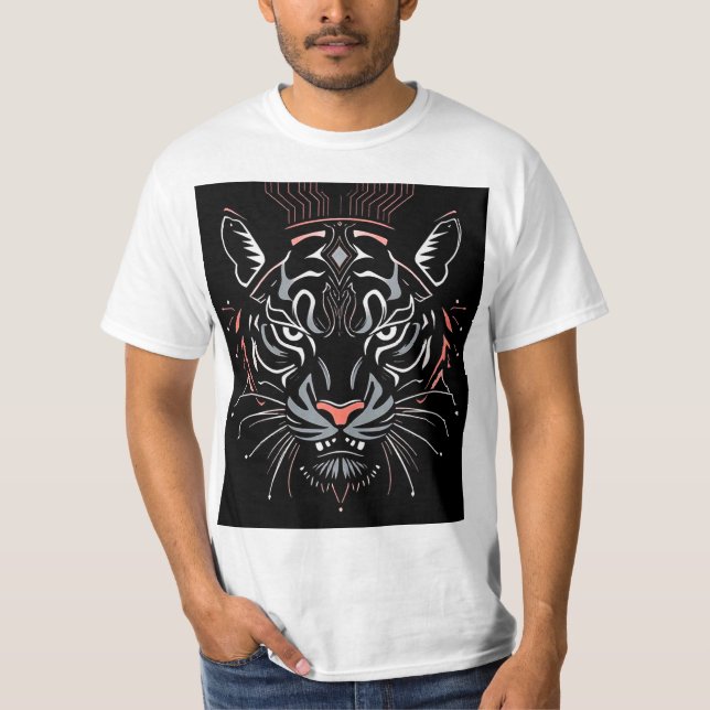 Tigerkopfillustrierung T-Shirt (Vorderseite)