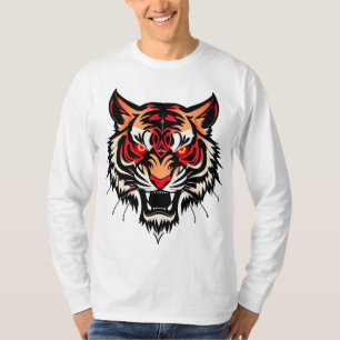 Tigerkopfillustrierung T-Shirt