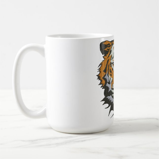 Tigerkopfstickerei-Imitation Kaffeetasse (Links)
