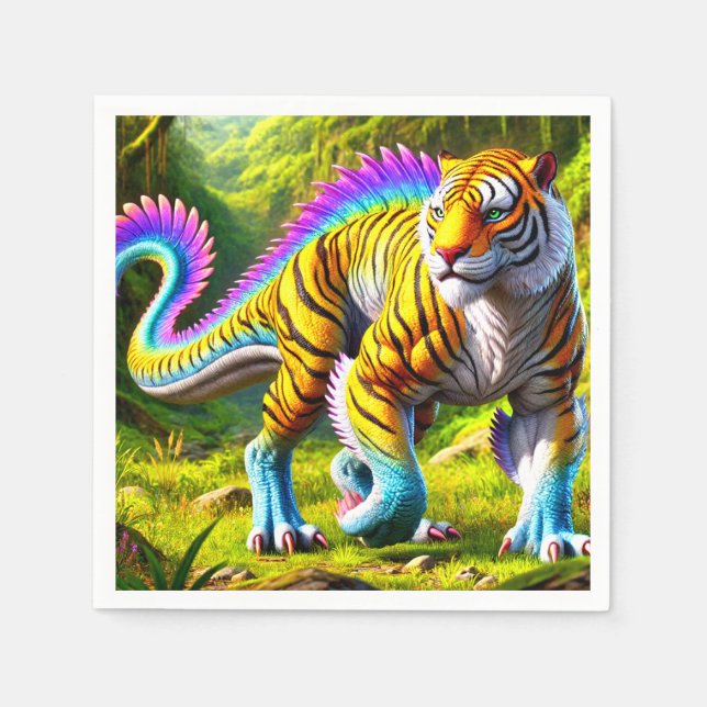 Tigerkreatur Serviette (Vorderseite)