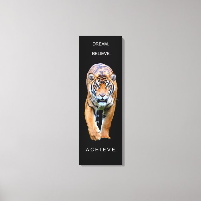 Tigerleistung inspiriert motivierend Zitat Leinwanddruck (Vorderseite)