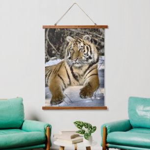 Tigerliebhaber Wandteppich Mit Holzrahmen