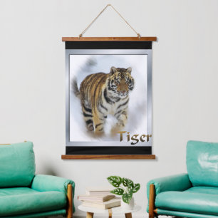 Tigerliebhaber Wandteppich Mit Holzrahmen