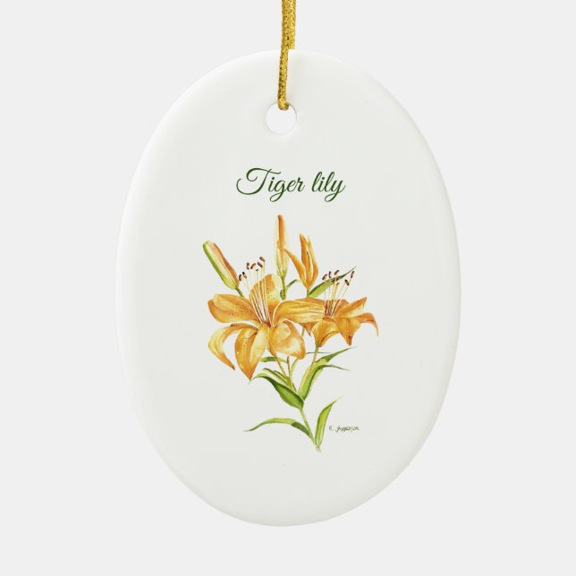 Tigerlilie mit Blume und Keramik Ornament (Vorne)