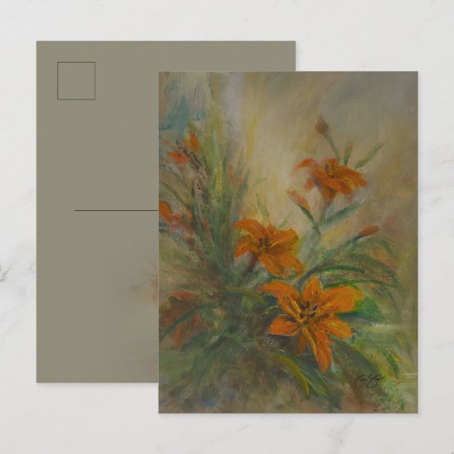 Tigerlilien Postkarte (Vorne/Hinten)