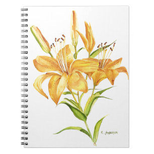 Tigerlily Aquarell-Blume Notizblock