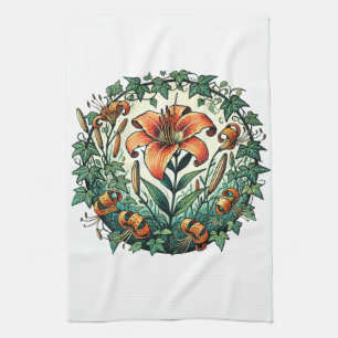 Tigerlily Illustration Tigerlililie Sommerlilie Geschirrtuch