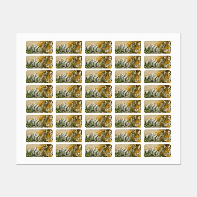 Tigermalerei Etiketten (Blatt)