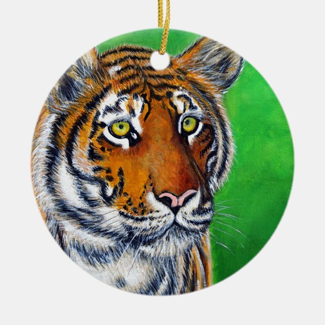 Tigermalerei Keramik Ornament (Vorne)