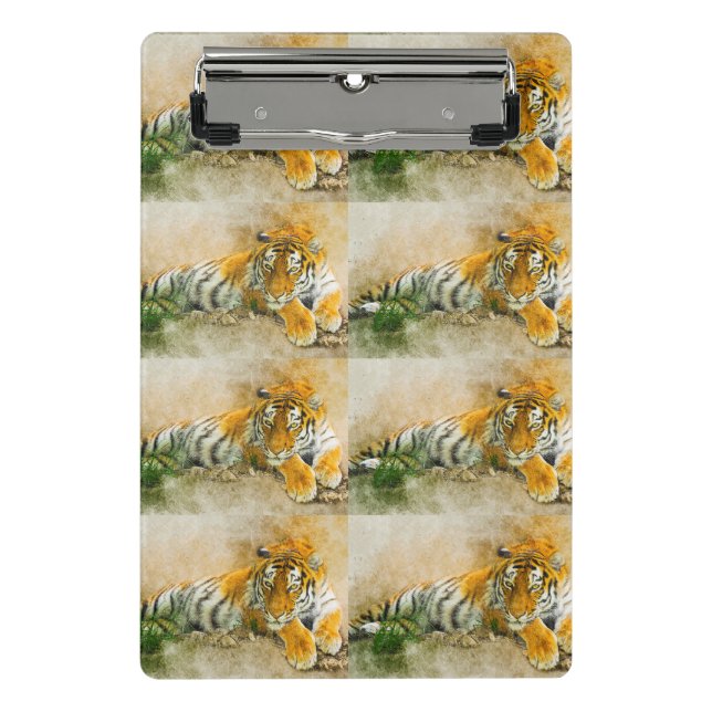 Tigermalerei Mini Klemmbrett (Vorderseite)