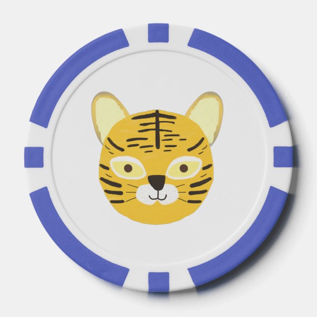 Tigermalerei Pokerchips (Vorderseite)