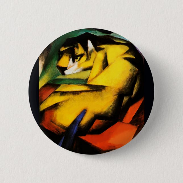 Tigermalerei von Franz Marc Button (Vorderseite)