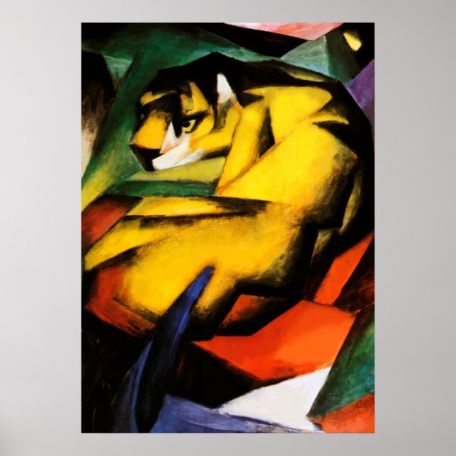 Tigermalerei von Franz Marc Poster (Vorne)