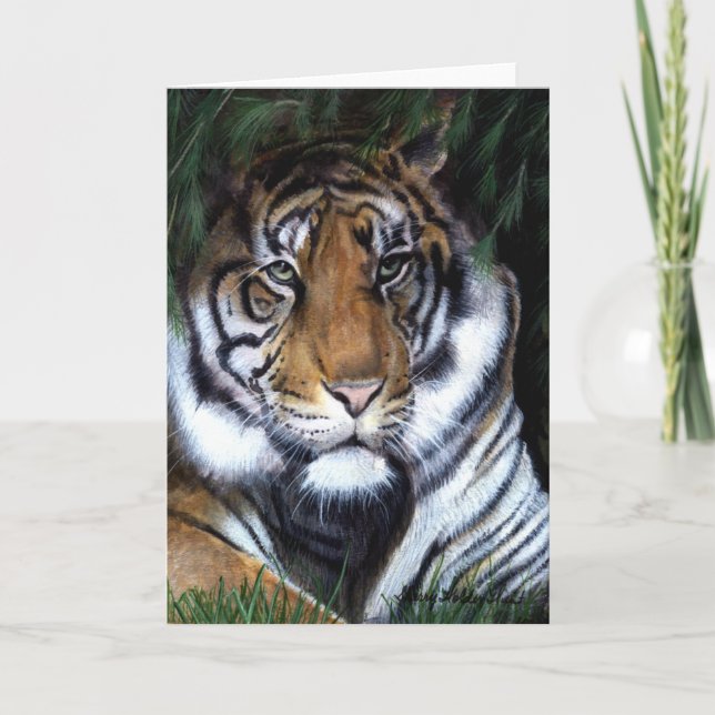 Tigermalerkarte Feiertagskarte (Vorderseite)