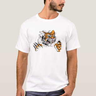 Tigermaskottchen-Greiferdurchbruch T-Shirt