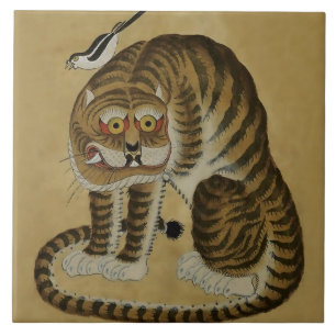 Tigerminhwa mit Elster Fliese