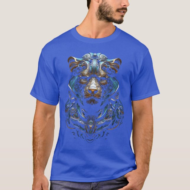 Tigermotiv Kunst retro T-Shirt (Vorderseite)