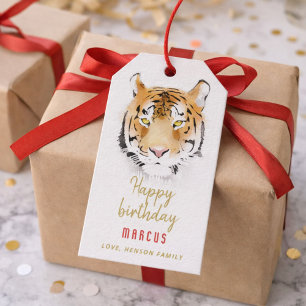 Tigermotiv Wasserfarbenzeichnung Alles Gute zum Ge Geschenkanhänger