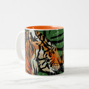 Tigermum und cub Zwei-Tone-Tasse Zweifarbige Tasse