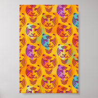 Tigermuster auf dunkelgelbem Hintergrund