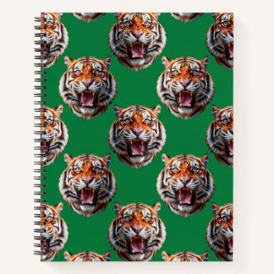 Tigermuster-Design Grün Notizbuch